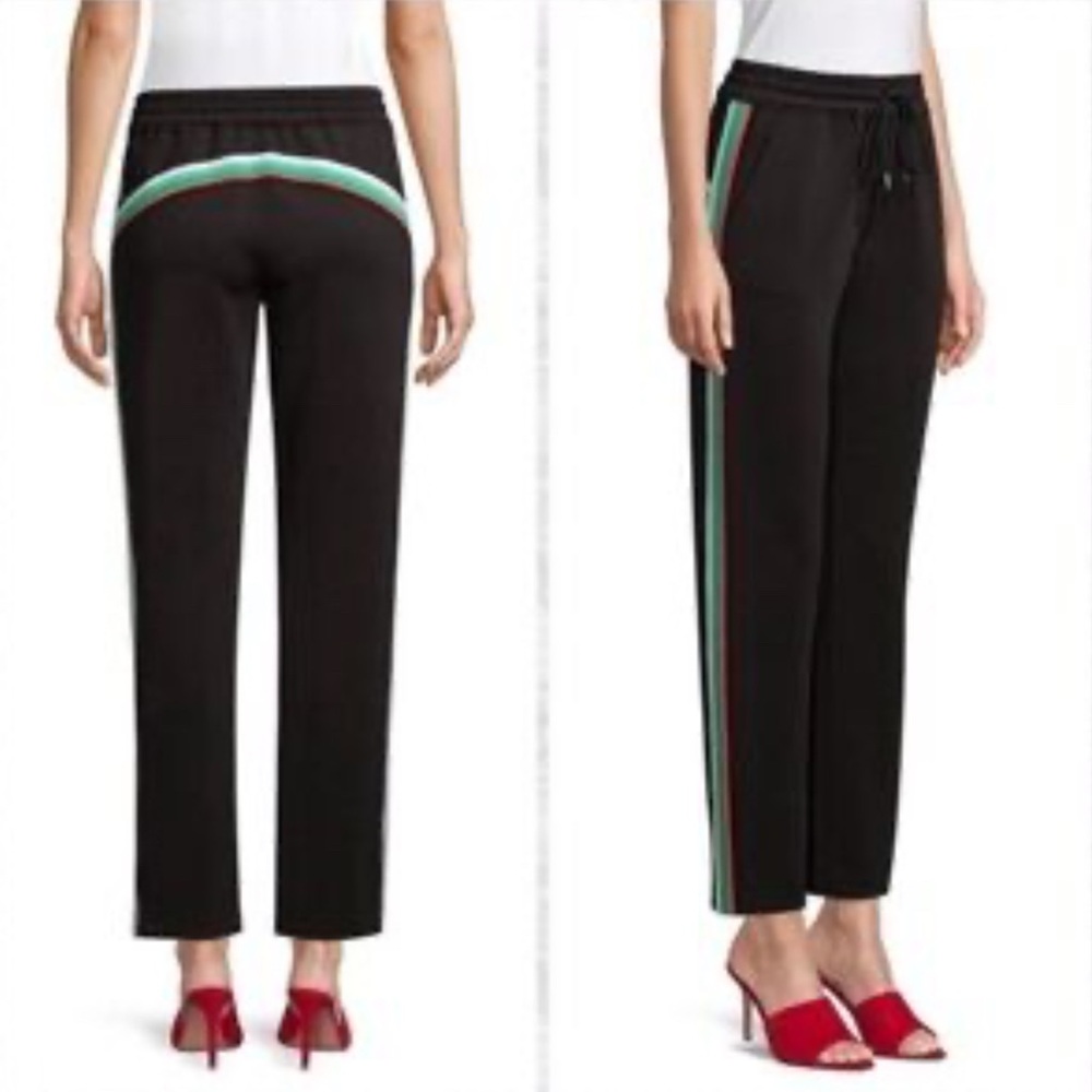Maje Black Track Pants with Contrast Side Stripe‎